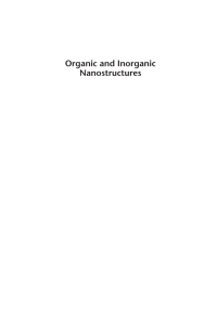 Cover image: Organic and Inorganic Nanostructures 1st edition 9781580538183