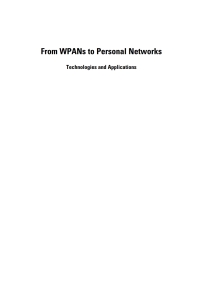 صورة الغلاف: From WPANs to Personal Networks: Technologies and Applications 1st edition 9781580538268