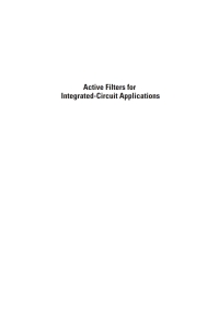 Titelbild: Active Filters for Integrated-Circuit Applications 1st edition 9781580538961
