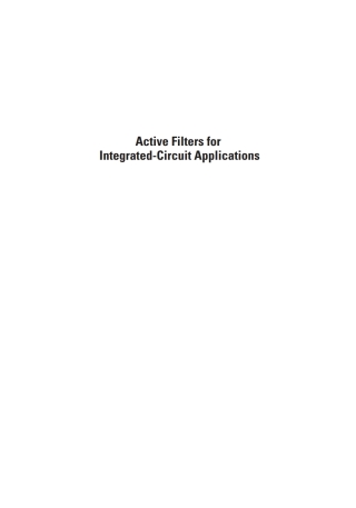 Imagen de portada: Active Filters for Integrated-Circuit Applications 1st edition 9781580538961