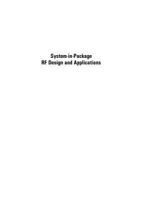 Titelbild: System-in-Package RF Design and Applications 1st edition 9781580539050