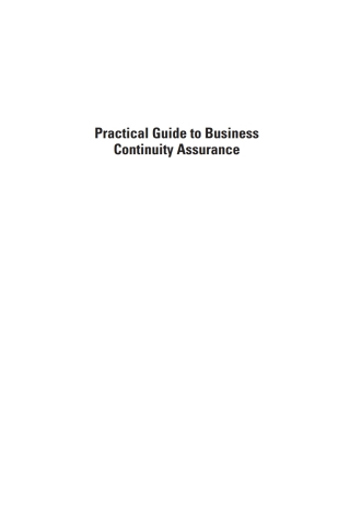 Cover image: Practical Guide to Business Continuity Assurance 1st edition 9781580539272