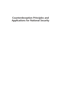Cover image: Counterdeception Principles and Applications for National Security 1st edition 9781580539357