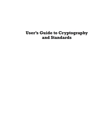 Titelbild: User's Guide to Cryptography and Standards 1st edition 9781580535304