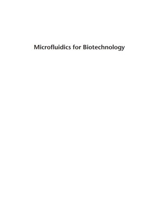 表紙画像: Microfluidics for Biotechnology 1st edition 9781580539616