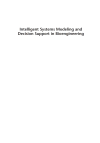 صورة الغلاف: Intelligent Systems Modeling and Decision Support in Bioengineering 1st edition 9781580539982