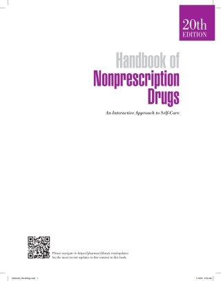 Cover image: Handbook of Nonprescription Drugs: An Interactive Approach to Self-Care 20th edition