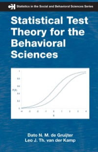 صورة الغلاف: Statistical Test Theory for the Behavioral Sciences 1st edition 9780367388676