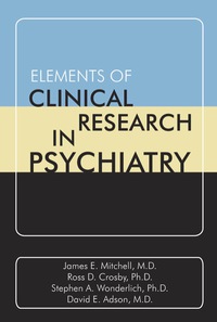 Imagen de portada: Elements of Clinical Research in Psychiatry 9780880488020