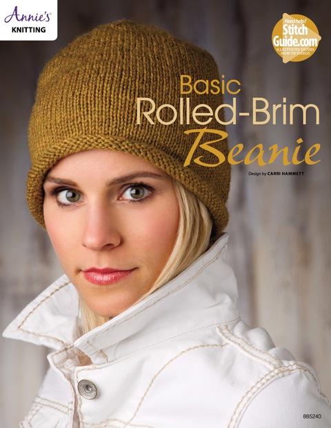 Basic Rolled-Brim Beanie Knit Pattern - FULL INSTANT DOWNLOAD | PDF DOCX EPUB