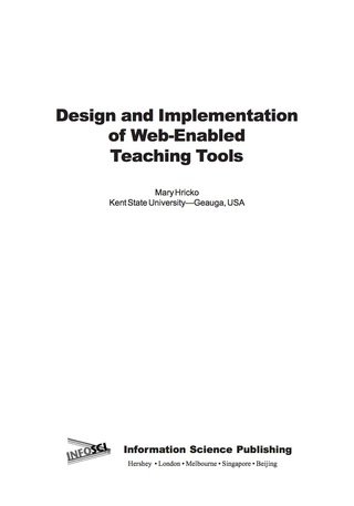 صورة الغلاف: Design and Implementation of Web-Enabled Teaching Tools 9781591401070