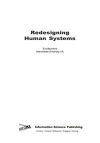 Cover image: Redesigning Human Systems 9781591401186