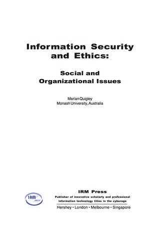 Cover image: Information Security and Ethics 9781591402862