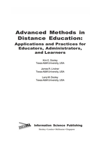 صورة الغلاف: Advanced Methods in Distance Education 9781591404859
