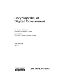صورة الغلاف: Encyclopedia of Digital Government 9781591407898
