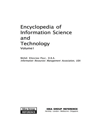 表紙画像: Encyclopedia of Information Science and Technology, First Edition 9781591405535