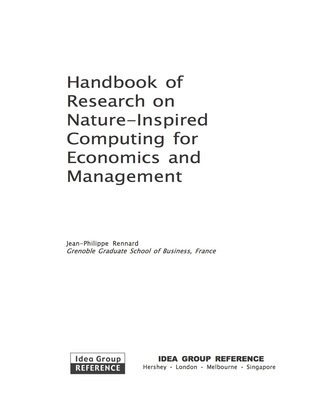 Cover image: Handbook of Research on Nature-Inspired Computing for Economics and Management 9781591409847