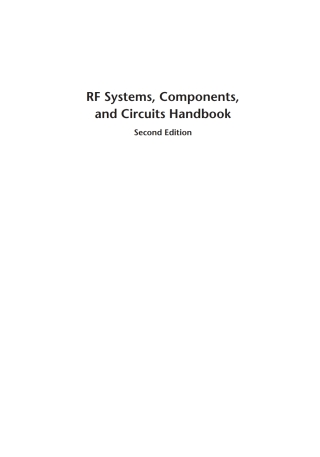 Cover image: RF Systems, Components, and Circuits Handbook 2nd edition 9781596930100