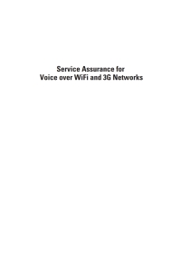 Cover image: Service Assurance for Voice over WiFi and 3G Networks 1st edition 9781596930001