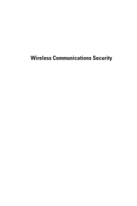 Cover image: Wireless Communications Security 1st edition 9781580535205