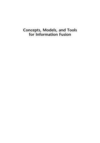 Imagen de portada: Concepts, Models, and Tools for Information Fusion 1st edition 9781596930810