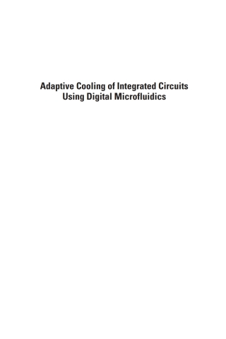 Cover image: Adaptive Cooling of Integrated Circuits Using Digital Microfluidics 1st edition 9781596931381