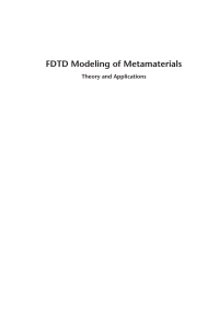 Omslagafbeelding: FDTD Modeling of Metamaterials: Theory and Applications 1st edition 9781596931602