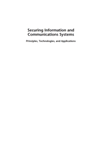 Cover image: Securing Information and Communications Systems: Principles, Technologies, and Applications 1st edition 9781596932289