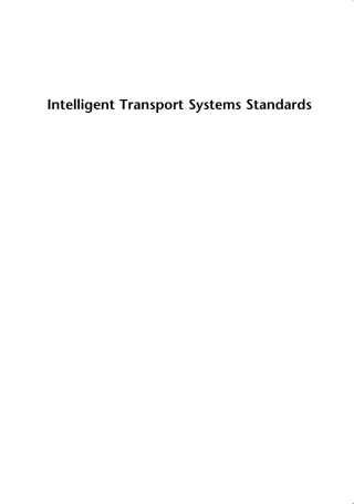 表紙画像: Intelligent Transport Systems Standards 1st edition 9781596934382