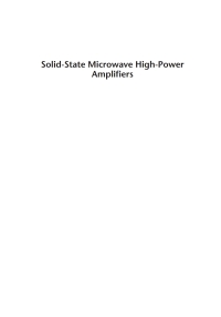 Cover image: Solid-State Microwave High-Power Amplifiers 1st edition 9781596933194