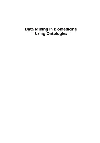 Imagen de portada: Data Mining Applications Using Ontologies in Biomedicine 1st edition 9781596933705