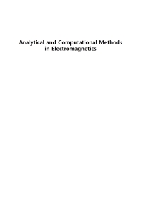 Cover image: Analytical and Computational Methods in Electromagnetics 1st edition 9781596933859