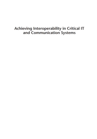 Cover image: Achieving Interoperability in Critical IT and Communication Systems 1st edition 9781596933897