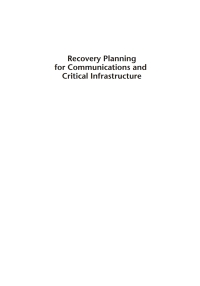 صورة الغلاف: Disaster Recovery Planning for Communications and Critical Infrastructure 1st edition 9781596934689