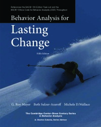 Cover image: Behavior Analysis for Lasting Change 5th edition 9781597381000