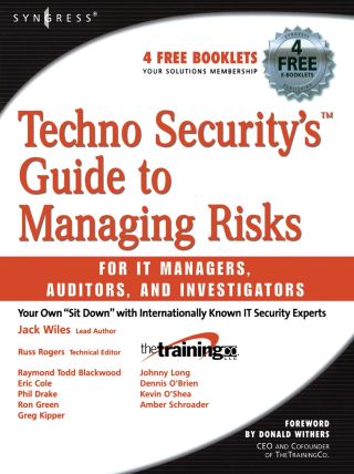 Imagen de portada: Techno Security's Guide to Managing Risks for IT Managers, Auditors, and Investigators 9781597491389