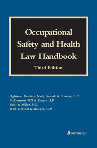 Cover image: Occupational Safety and Health Law Handbook 3rd edition 9781598886788