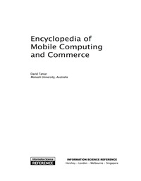 Cover image: Encyclopedia of Mobile Computing and Commerce 9781599040028
