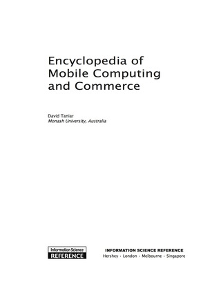 Omslagafbeelding: Encyclopedia of Mobile Computing and Commerce 9781599040028