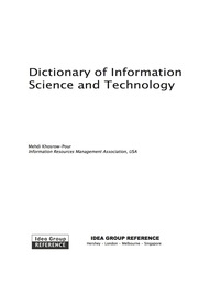 Imagen de portada: Dictionary of Information Science and Technology 9781599043852