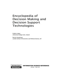 Imagen de portada: Encyclopedia of Decision Making and Decision Support Technologies 9781599048437