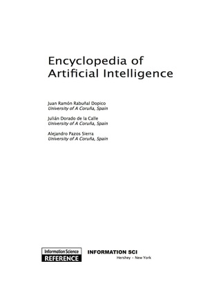 Imagen de portada: Encyclopedia of Artificial Intelligence 9781599048499