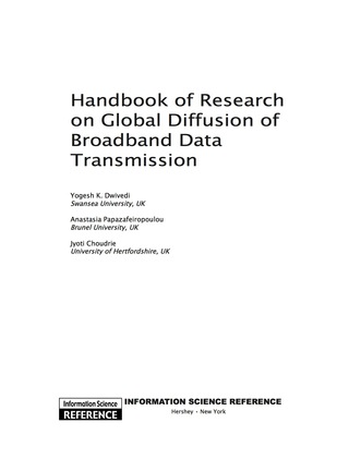 Cover image: Handbook of Research on Global Diffusion of Broadband Data Transmission 9781599048512