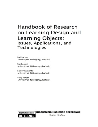 Imagen de portada: Handbook of Research on Learning Design and Learning Objects 9781599048611