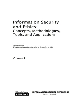 Cover image: Information Security and Ethics 9781599049373