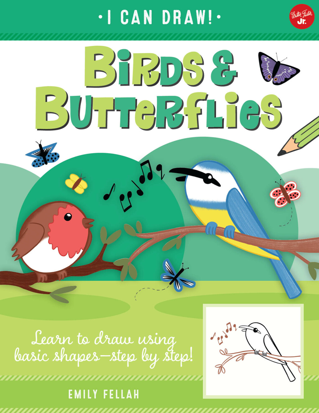 Birds & Butterflies Learn to draw using basic shapes–step by step!