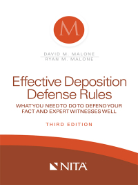 Imagen de portada: Effective Deposition Defense Rules 3rd edition 9781601565402