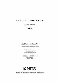 Cover image: Lang v. Anderson 2nd edition 9781556817410