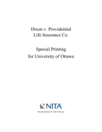 Cover image: Dixon v. Providential Life Insurance Co. 9781601569561