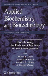 Immagine di copertina: Biotechnology for Fuels and Chemicals 1st edition 9781603275255